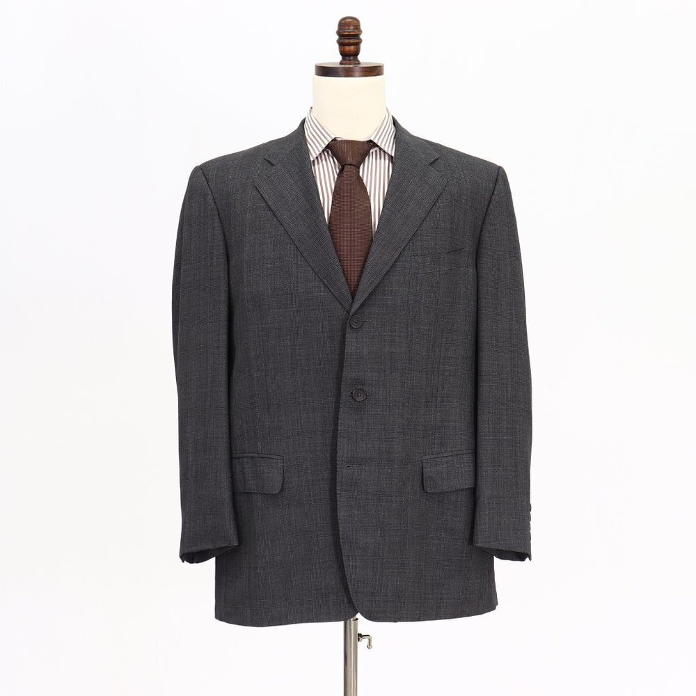 Ermenegildo Zegna Tindari 44R Gray Check 3-Button Sport Coat Blazer Jacket O824